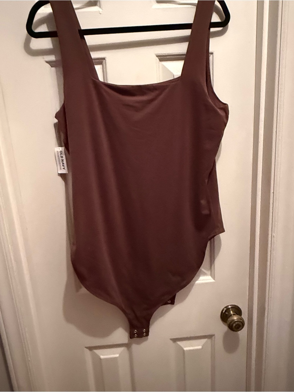 NWT Old Navy Brown Square Neck Bodysuit XL Sleek Stretch Sleeveless Trendy - Picture 7 of 7
